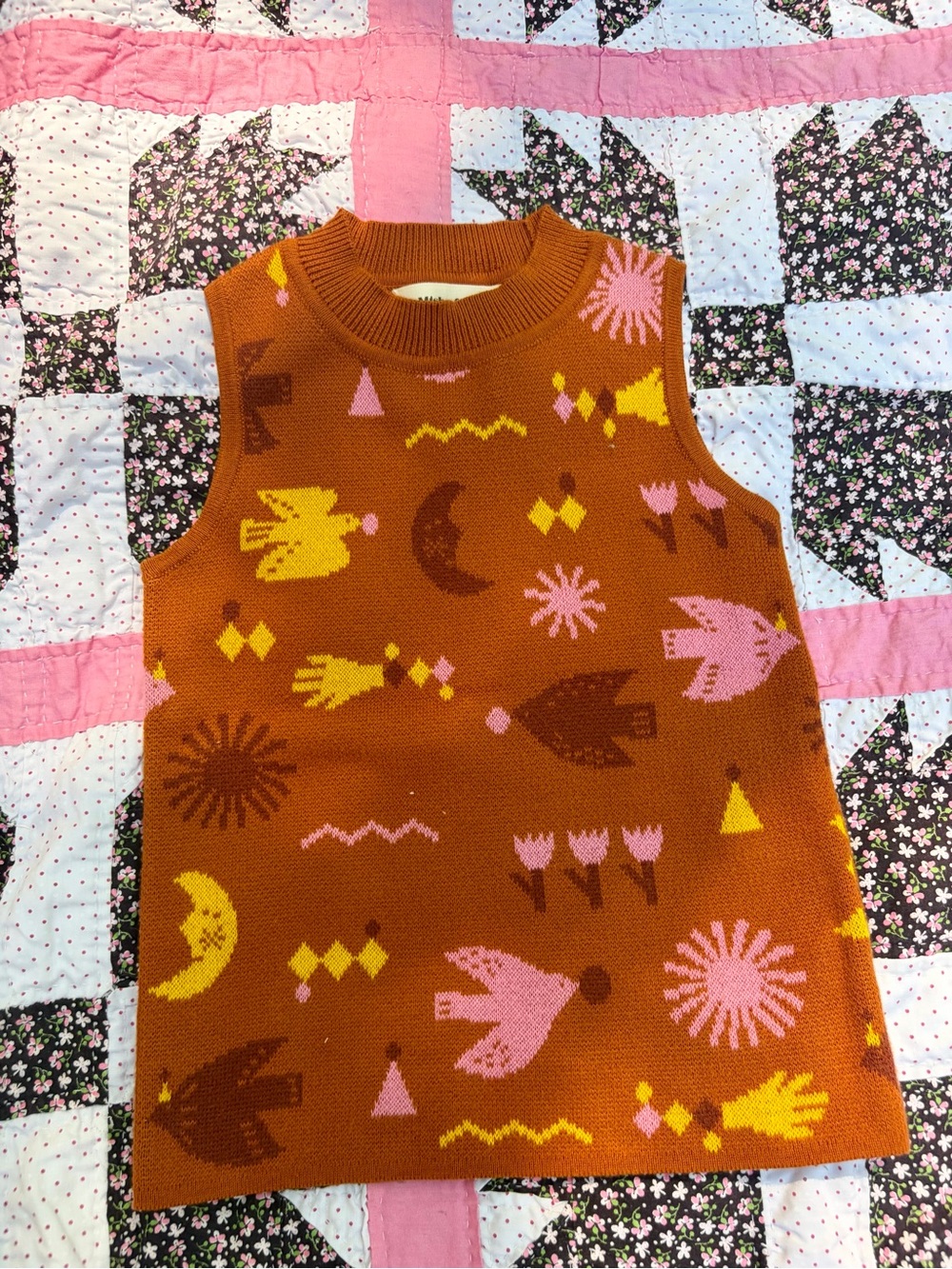 Misha and Puff Pima Cotton Knit Moc Neck Tank Top size 6
